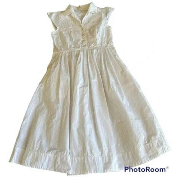 Anthropologie Maeve White Beda Shirt Dress.  SZ 2 - Picture 3 of 6